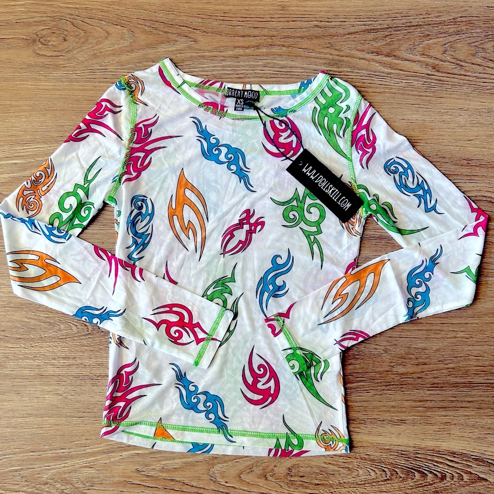 Current Mood Mesh Long Sleeve